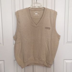 Tan Carolina Panthers Sweater Vest by Cutter & Buck